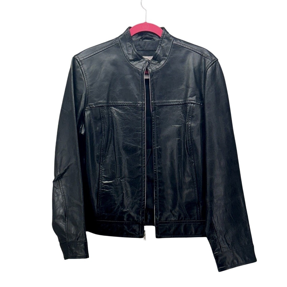 Old Navy Leather Moto Jacket Black Large‎